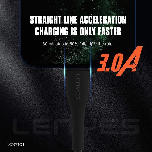 Lenyes Type-C to Lightning Fast charging braided cable 27W