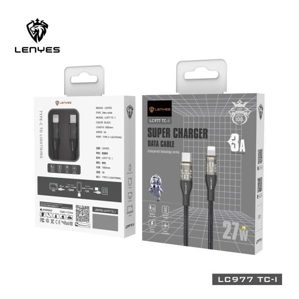 Lenyes Type-C to Lightning Fast charging braided cable 27W